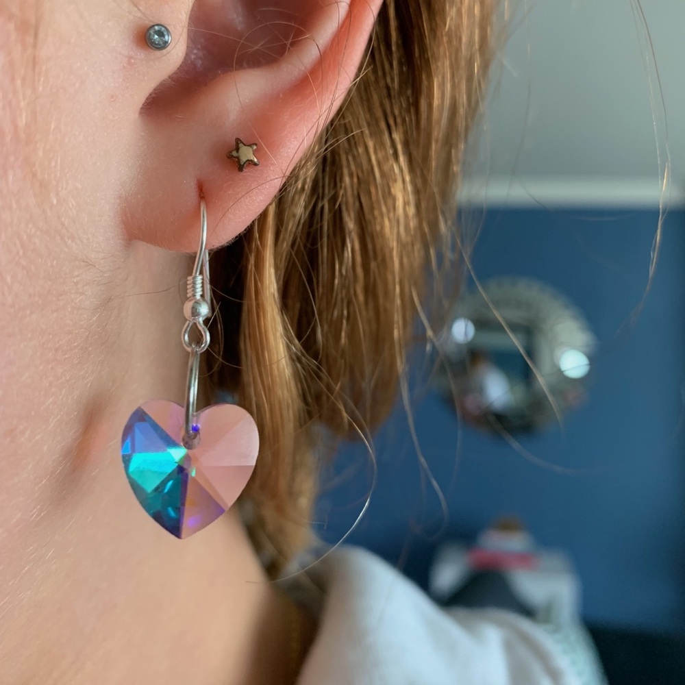 heart silver plated earrings <3